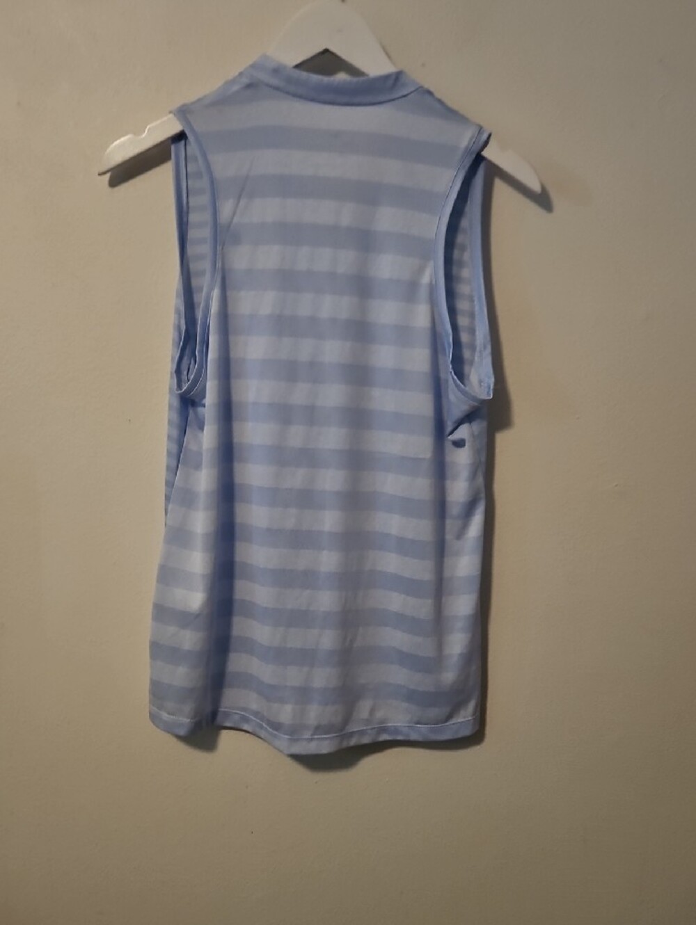 Nike Light Blue Striped Sleeveless Polo TopL - Picture 5 of 5